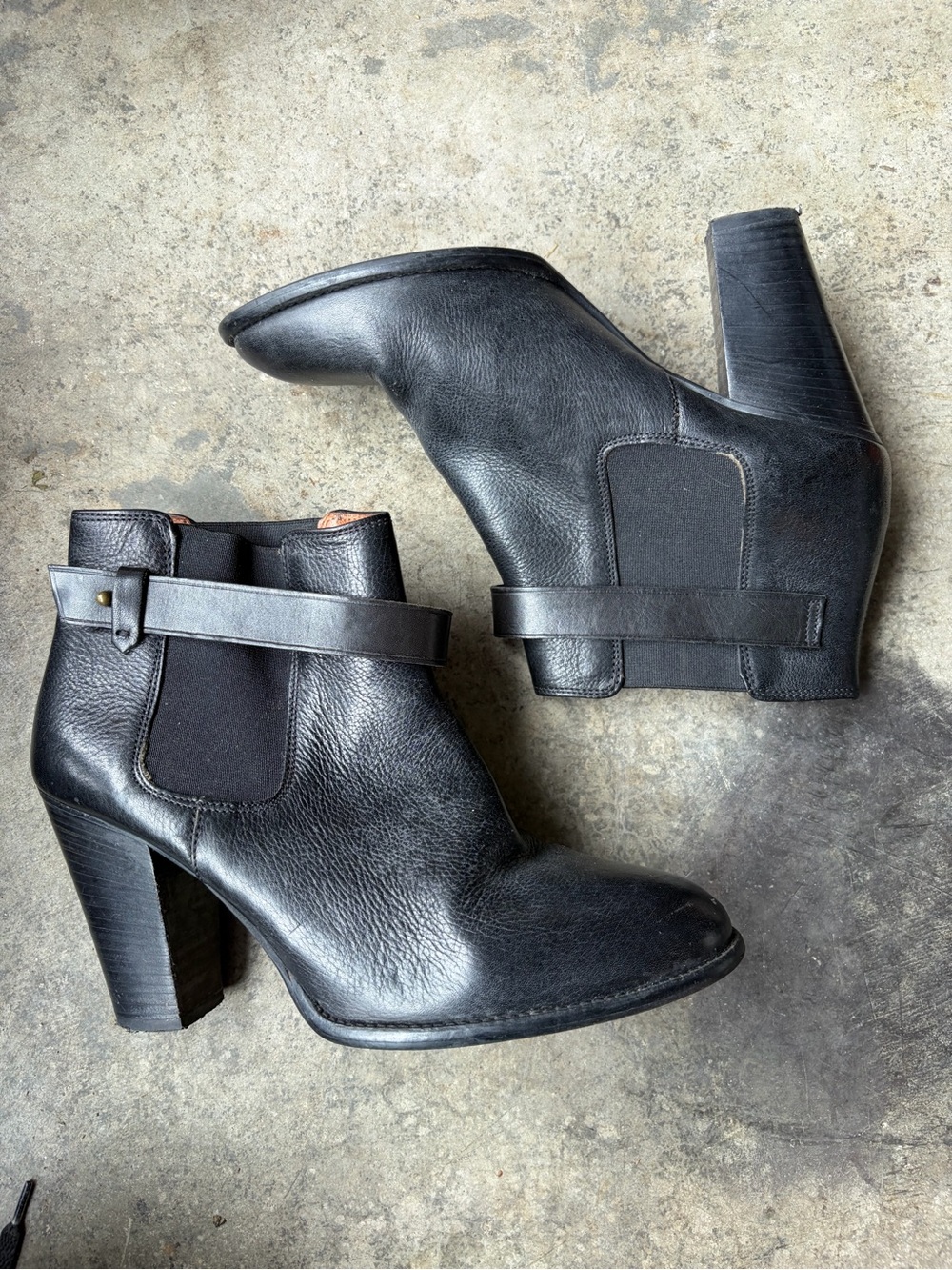 Madewell Black Tan Lonny Leather Ankle Boots